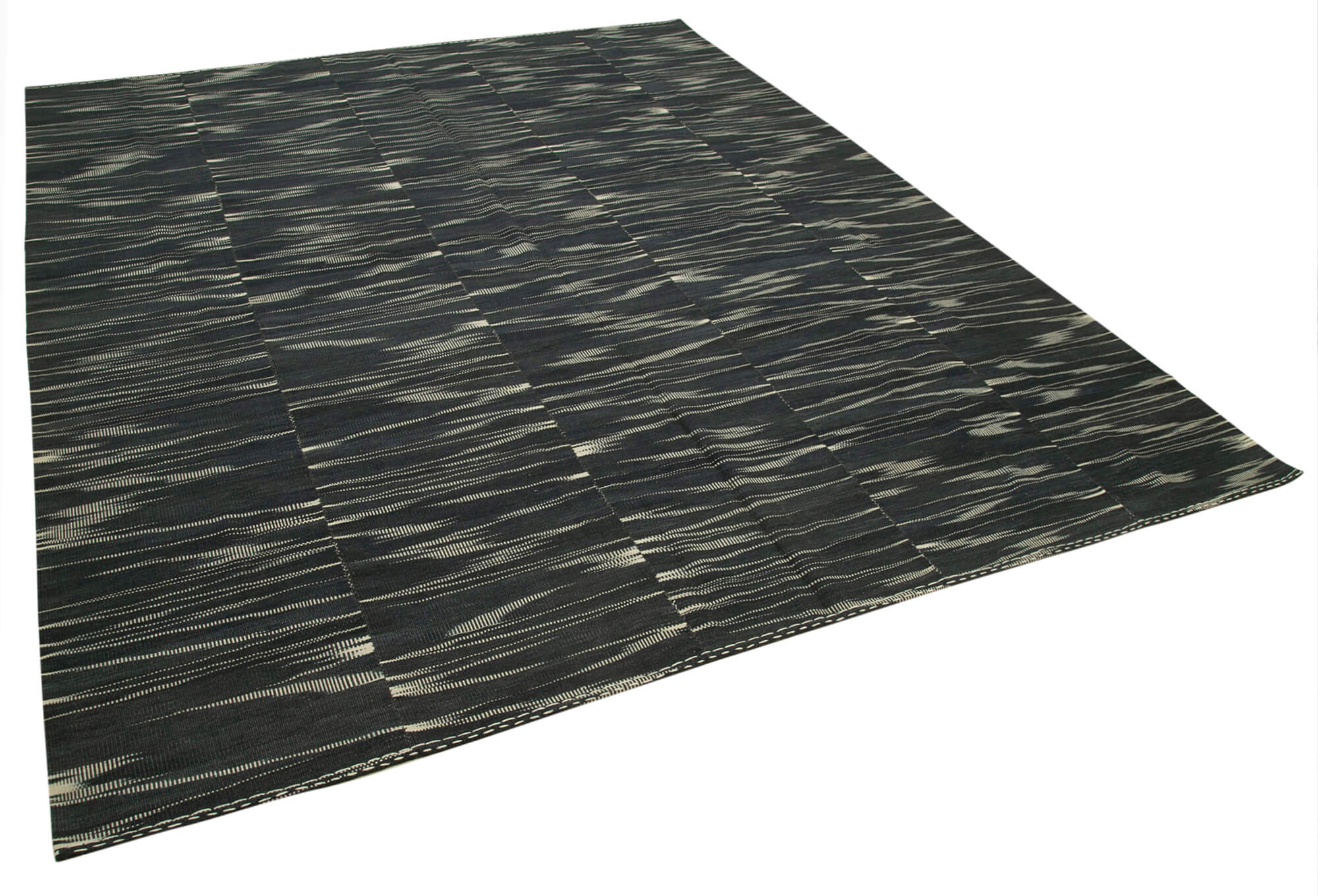 11x13 Black Contemporary Kilim Rug - 21887