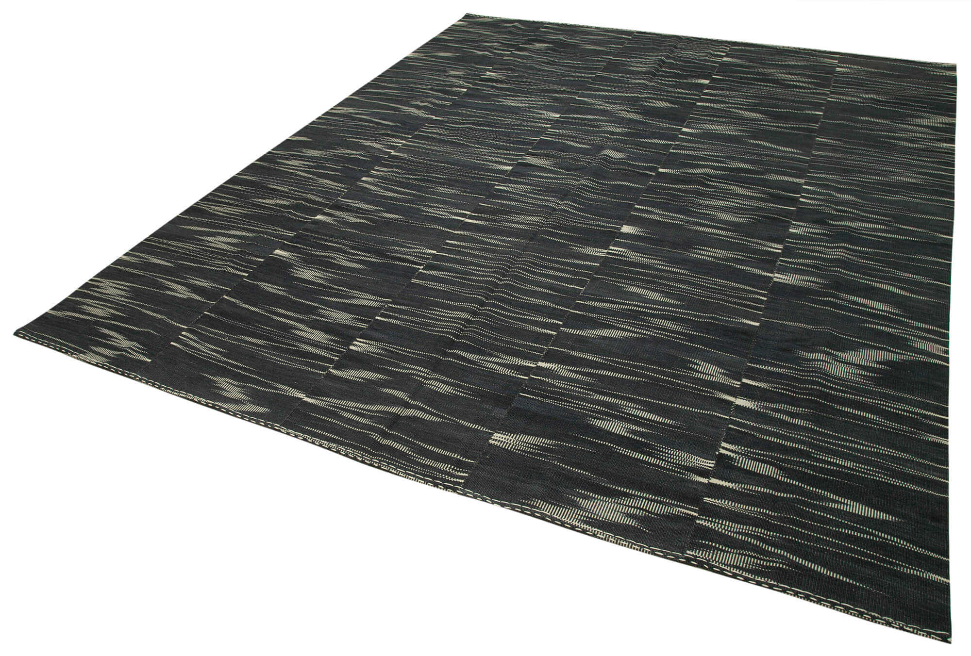 11x13 Black Contemporary Kilim Rug - 21887