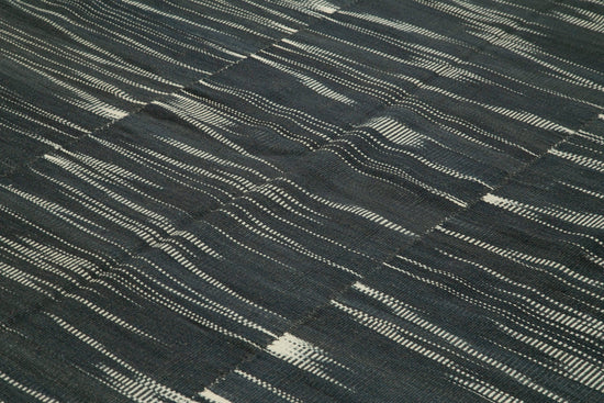 11x13 Black Contemporary Kilim Rug - 21887