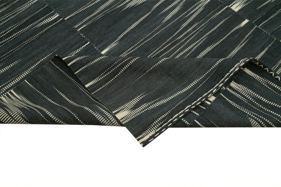 11x13 Black Contemporary Kilim Rug - 21887