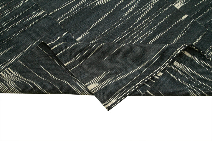 11x13 Black Contemporary Kilim Rug - 21887