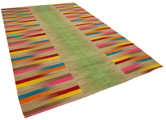 7x11 Multicolor Contemporary Kilim Rug - 21932