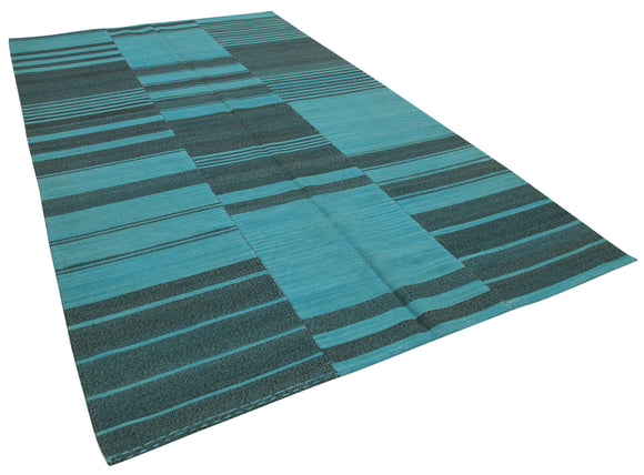 7x12 Turquoise Contemporary Kilim Rug - 21934