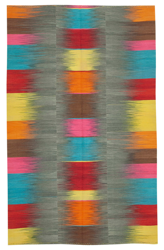 7x11 Multicolor Contemporary Kilim Rug - 21935
