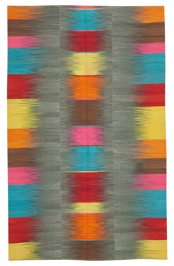 7x11 Multicolor Contemporary Kilim Rug - 21935
