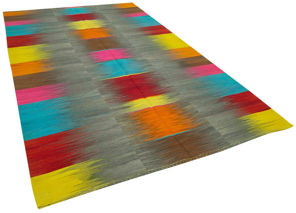 7x11 Multicolor Contemporary Kilim Rug - 21935