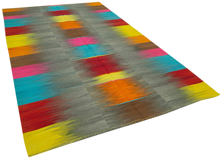 7x11 Multicolor Contemporary Kilim Rug - 21935