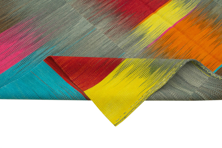 7x11 Multicolor Contemporary Kilim Rug - 21935