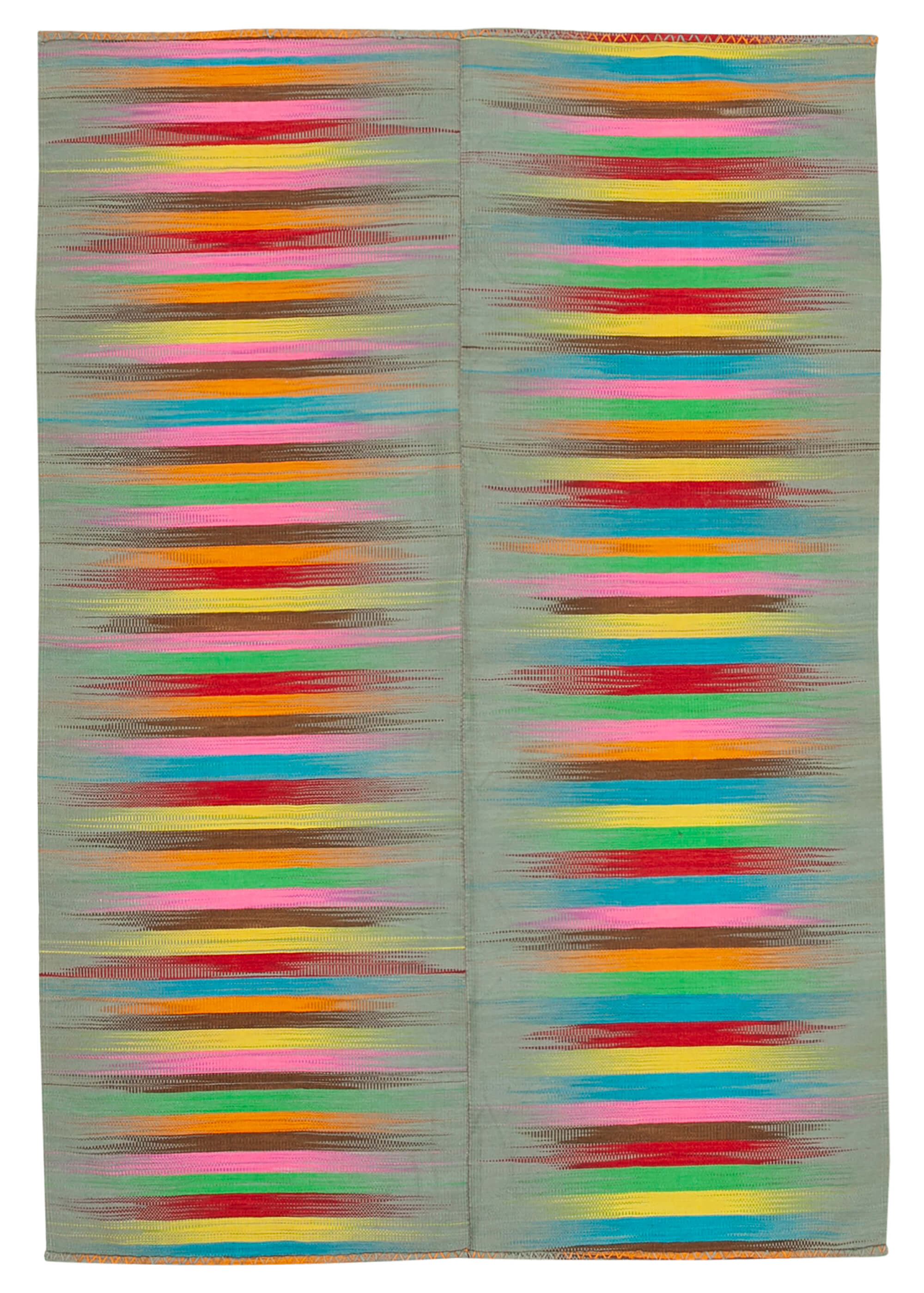 7x10 Multicolor Contemporary Kilim Rug - 21938