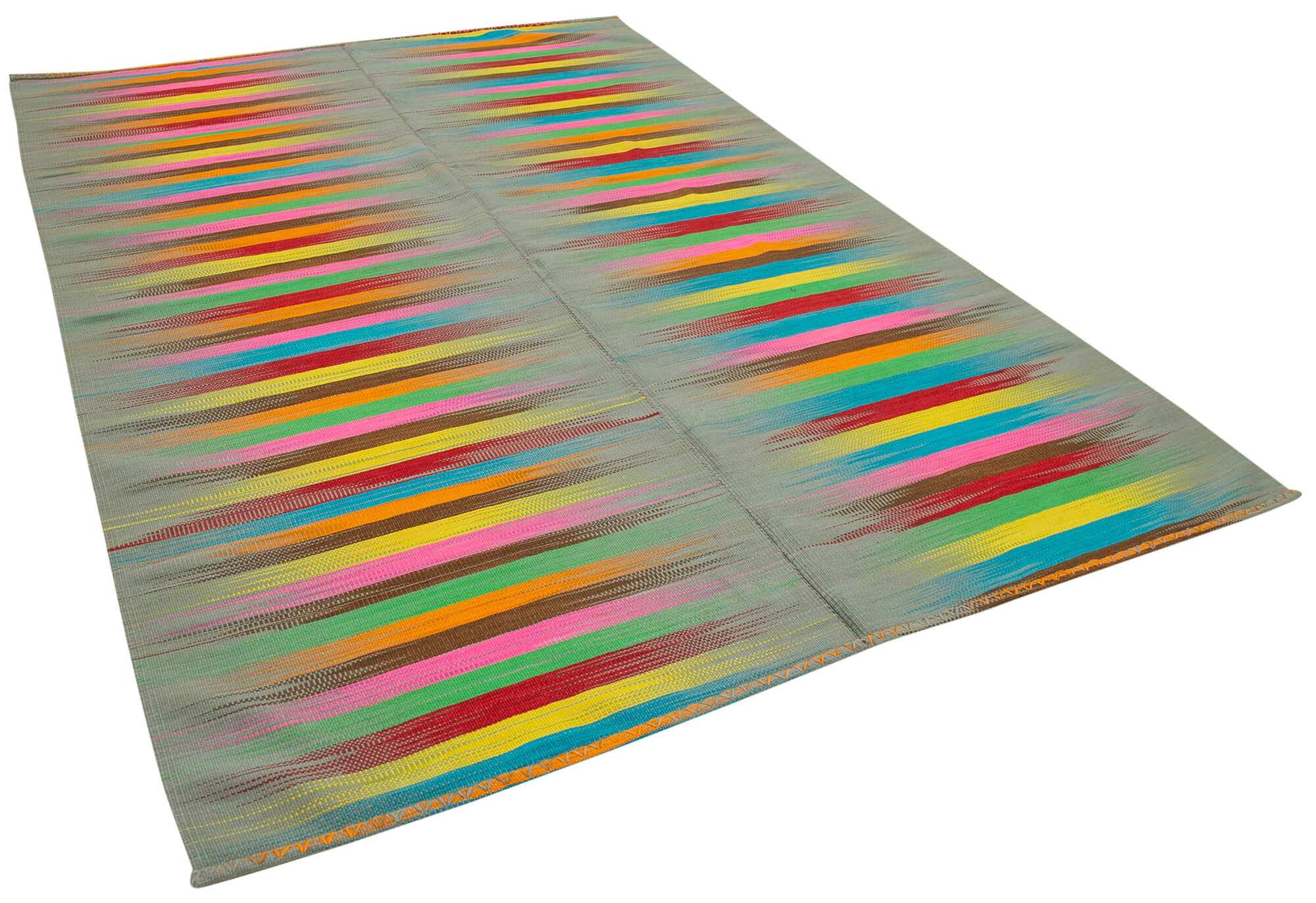 7x10 Multicolor Contemporary Kilim Rug - 21938