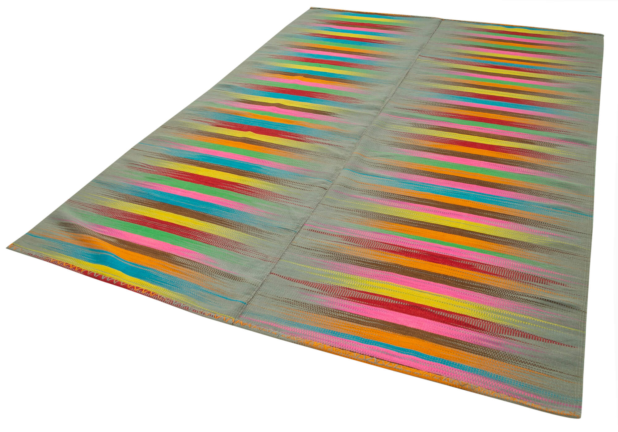7x10 Multicolor Contemporary Kilim Rug - 21938