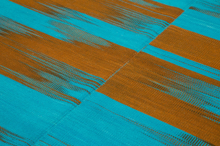 7x9 Blue Contemporary Kilim Rug - 21939