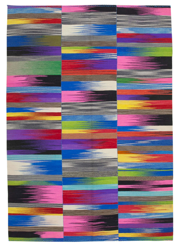 7x10 Multicolor Contemporary Kilim Rug - 21940