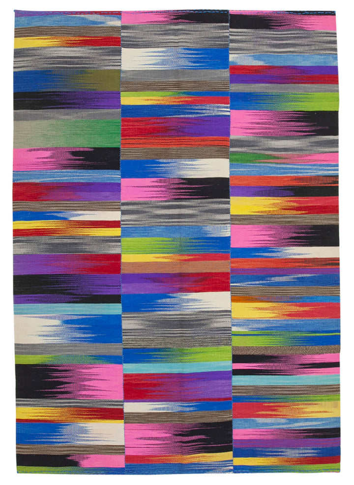 7x10 Multicolor Contemporary Kilim Rug - 21940
