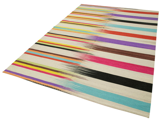 6x9 Multicolor Contemporary Kilim Rug - 21942