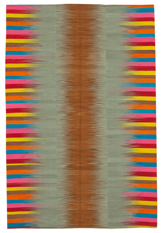 7x10 Multicolor Contemporary Kilim Rug - 21944