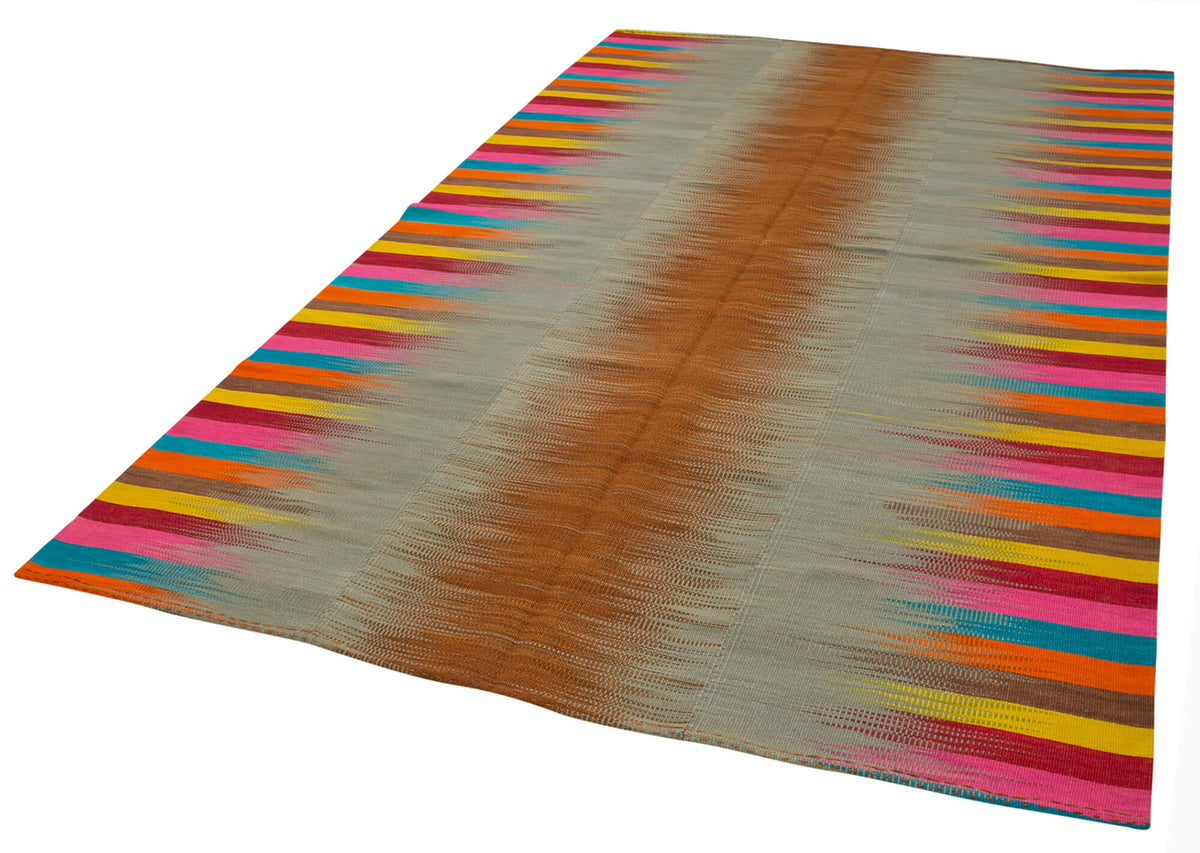 7x10 Multicolor Contemporary Kilim Rug - 21944