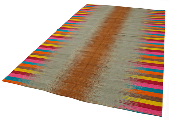 7x10 Multicolor Contemporary Kilim Rug - 21944