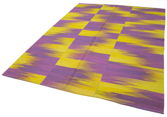 7x9 Purple Contemporary Kilim Rug - 21946