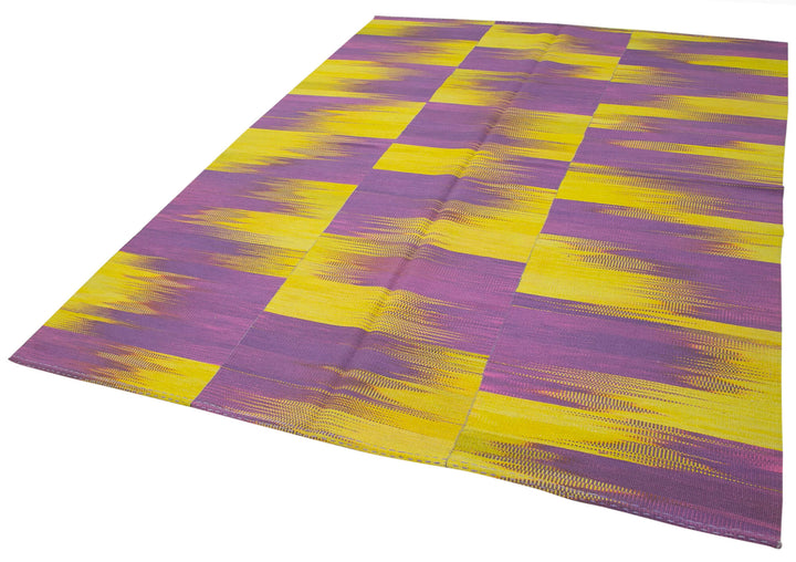7x9 Purple Contemporary Kilim Rug - 21946