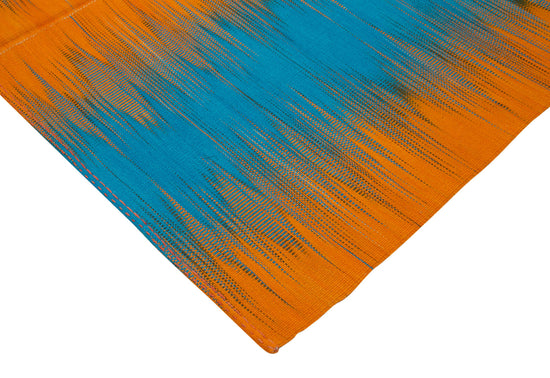 7x9 Orange Contemporary Kilim Rug - 21947