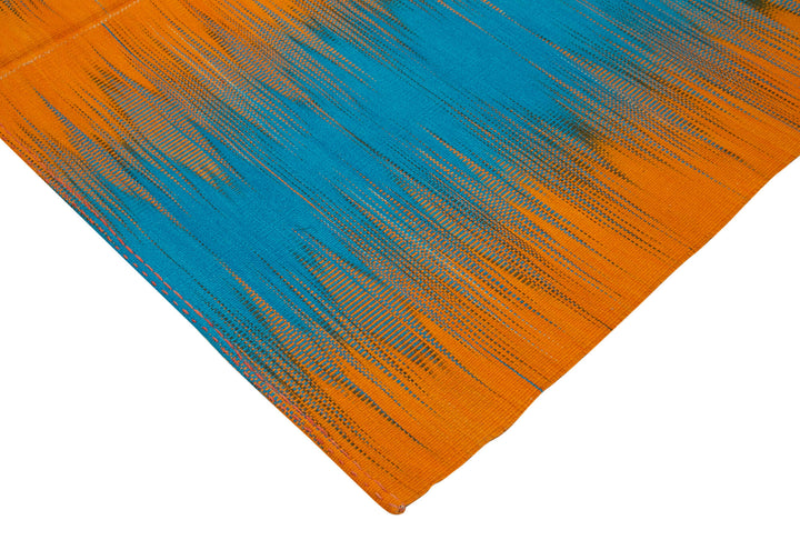 7x9 Orange Contemporary Kilim Rug - 21947