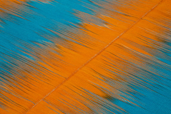 7x9 Orange Contemporary Kilim Rug - 21947