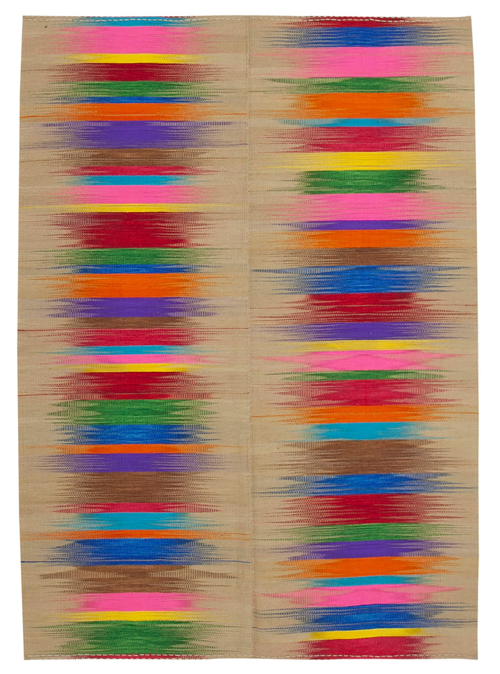 7x9 Multicolor Contemporary Kilim Rug - 21950
