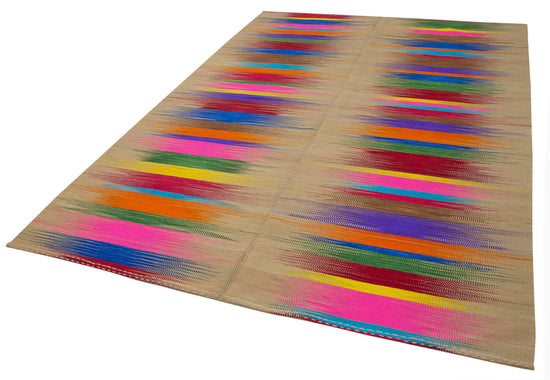 7x9 Multicolor Contemporary Kilim Rug - 21950