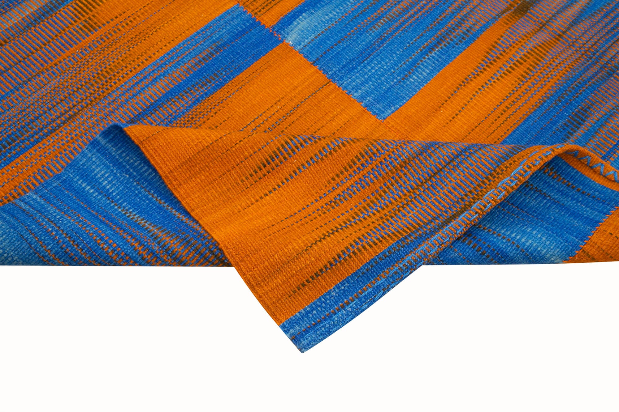 7x9 Orange Contemporary Kilim Rug - 21952