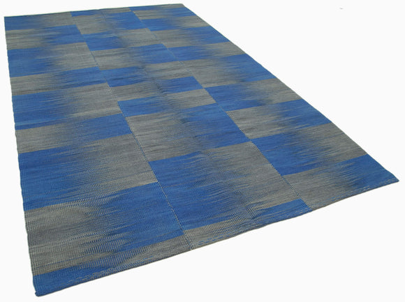 6x11 Blue Contemporary Kilim Rug - 21957