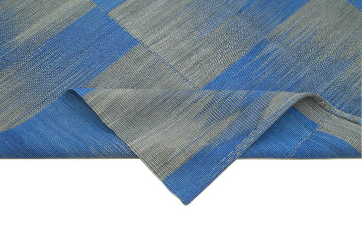 6x11 Blue Contemporary Kilim Rug - 21957