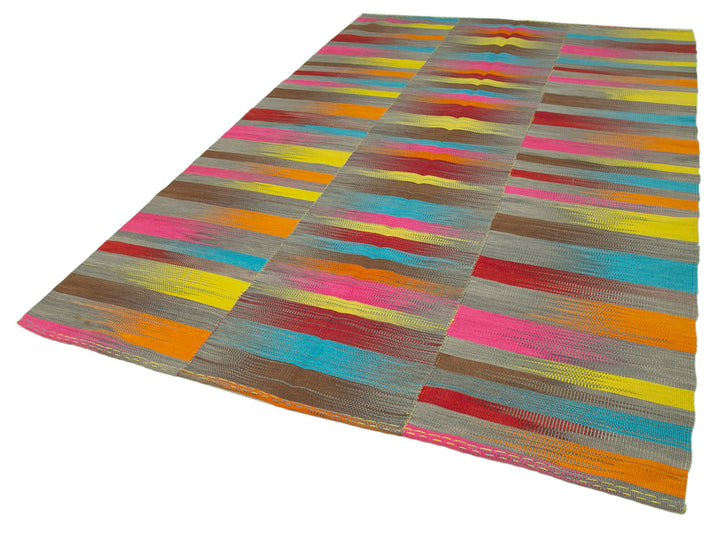 6x10 Multicolor Contemporary Kilim Rug - 21962