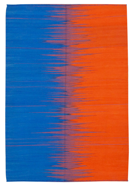 6x9 Blue Contemporary Kilim Rug - 21964