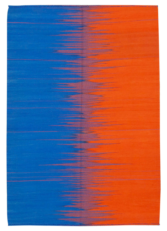 6x9 Blue Contemporary Kilim Rug - 21964