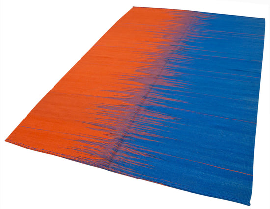 6x9 Blue Contemporary Kilim Rug - 21964