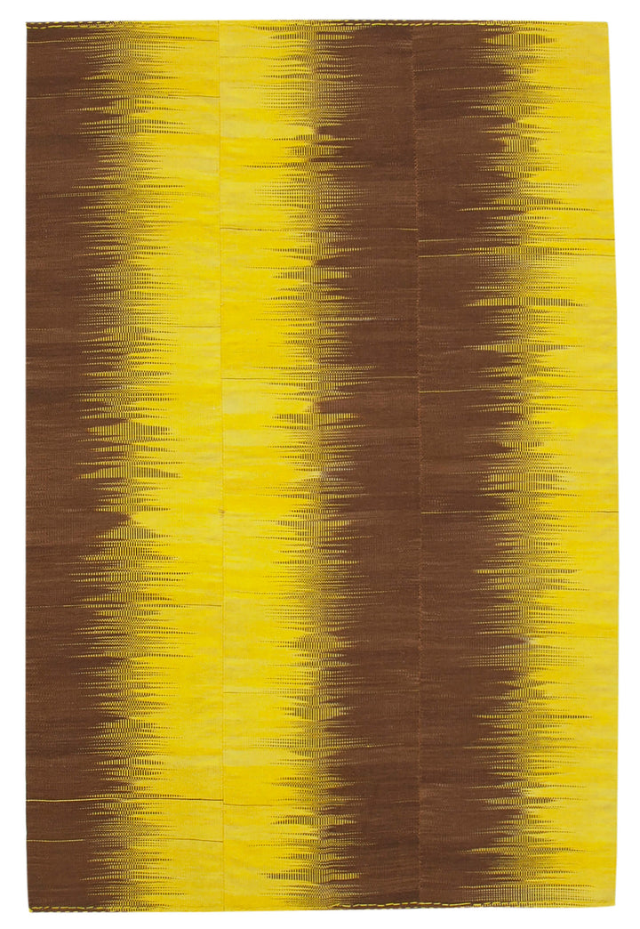 7x10 Yellow Contemporary Kilim Rug - 21968