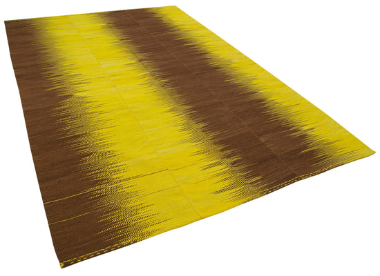 7x10 Yellow Contemporary Kilim Rug - 21968
