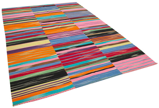 7x10 Multicolor Contemporary Kilim Rug - 21971