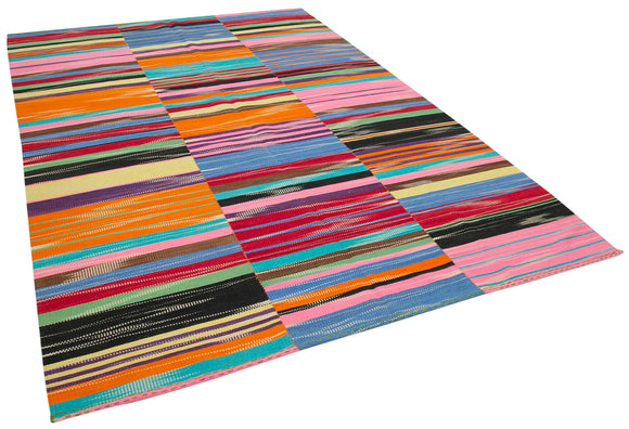 7x10 Multicolor Contemporary Kilim Rug - 21971