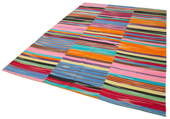 7x10 Multicolor Contemporary Kilim Rug - 21971