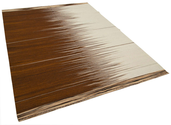 6x8 Brown Contemporary Kilim Rug - 21972