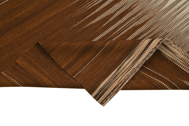 6x8 Brown Contemporary Kilim Rug - 21972