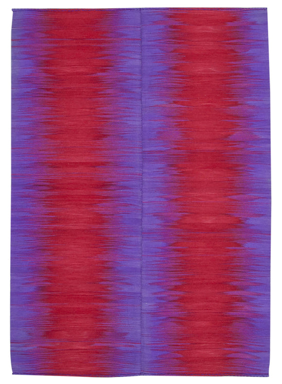 7x9 Purple Contemporary Kilim Rug - 21973
