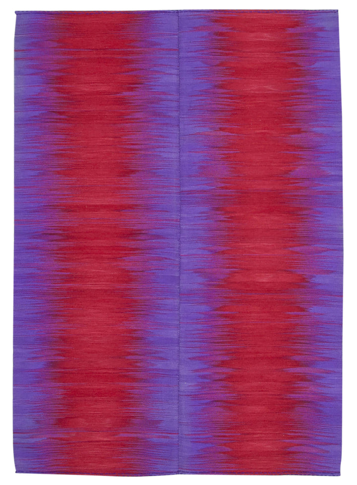 7x9 Purple Contemporary Kilim Rug - 21973