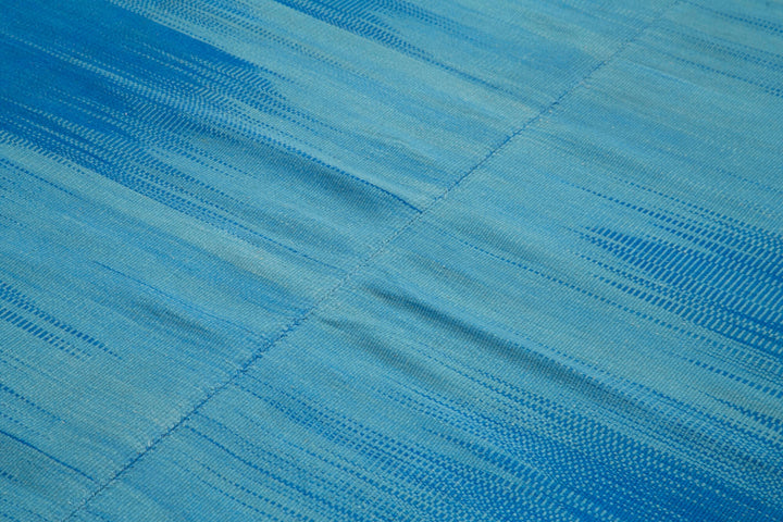 7x9 Blue Contemporary Kilim Rug - 21978