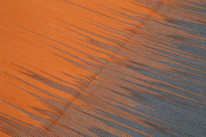 6x9 Orange Contemporary Kilim Rug - 21980