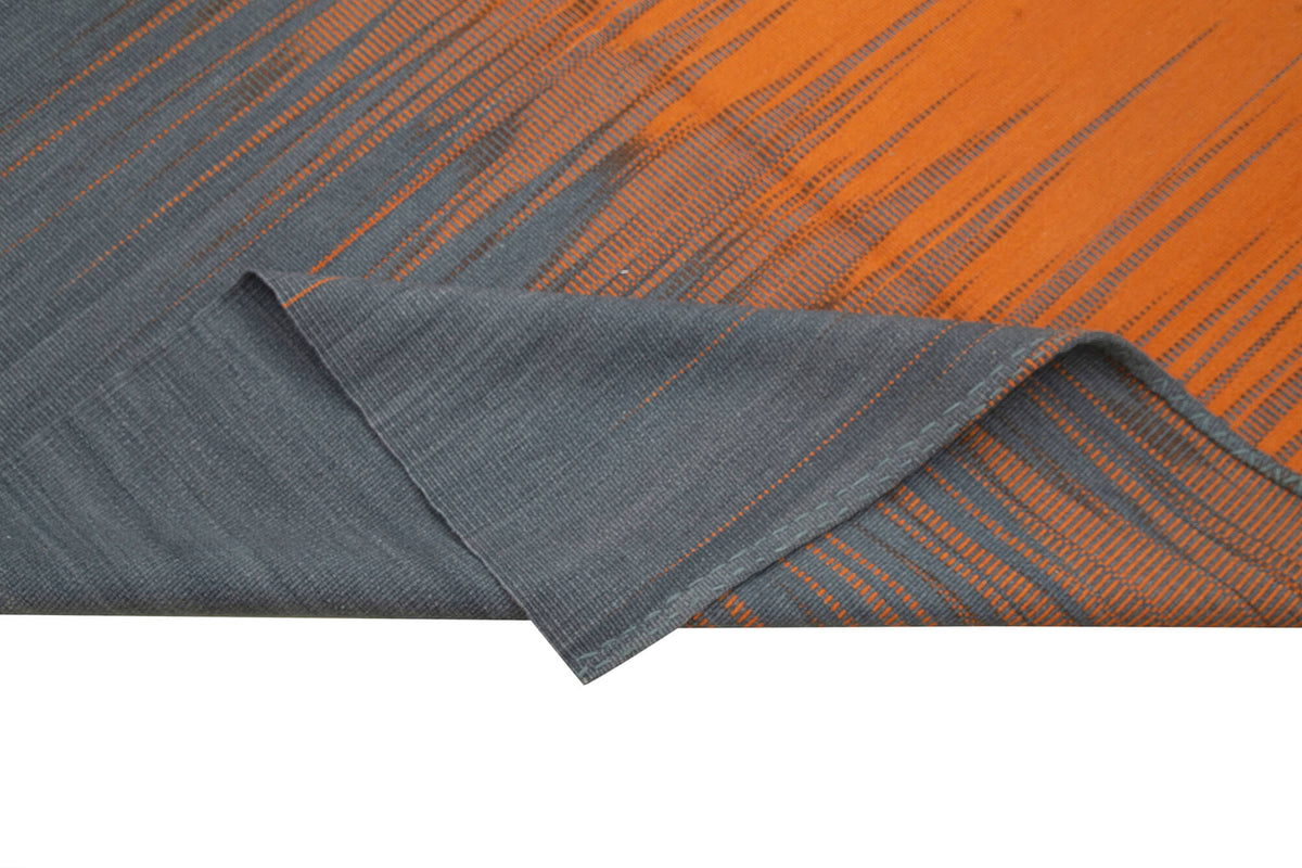 6x9 Orange Contemporary Kilim Rug - 21980