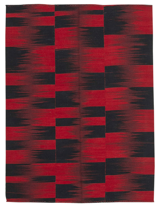 7x9 Red Contemporary Kilim Rug - 21982