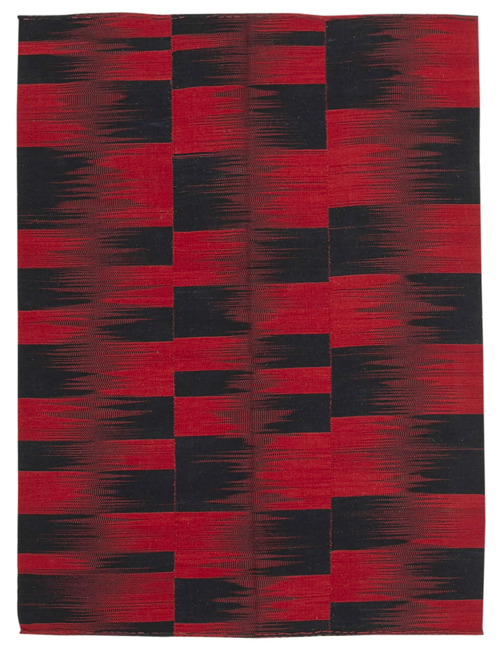 7x9 Red Contemporary Kilim Rug - 21982